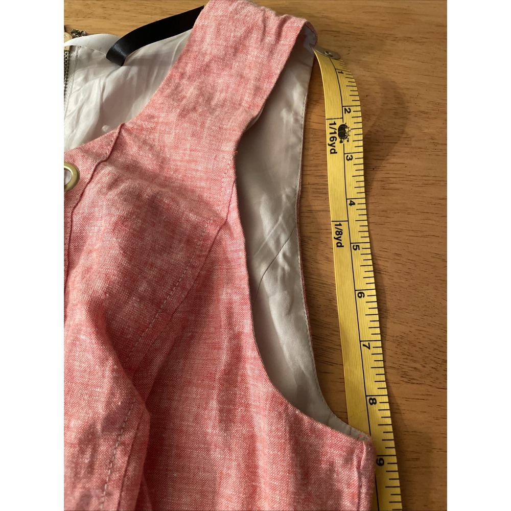 Kensie Tank Dress Fully Lined Size Small Corded V Neck Gold Zipper Back - Picture 10 of 15